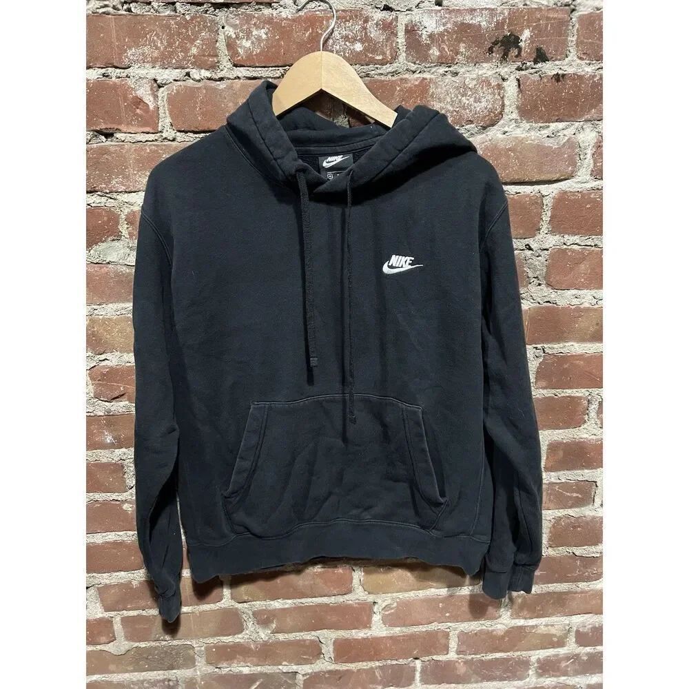 Nike Club Fleece Men's Hoodie, Medium  - Black/White (BV2973-010)